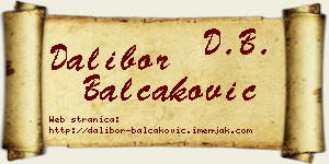 Dalibor Balčaković vizit kartica